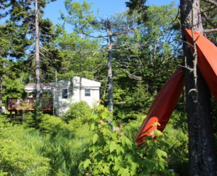 View on to the cottage from the lake