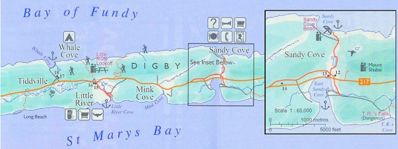 Digby Neck from Sandy Cove to Tiddville